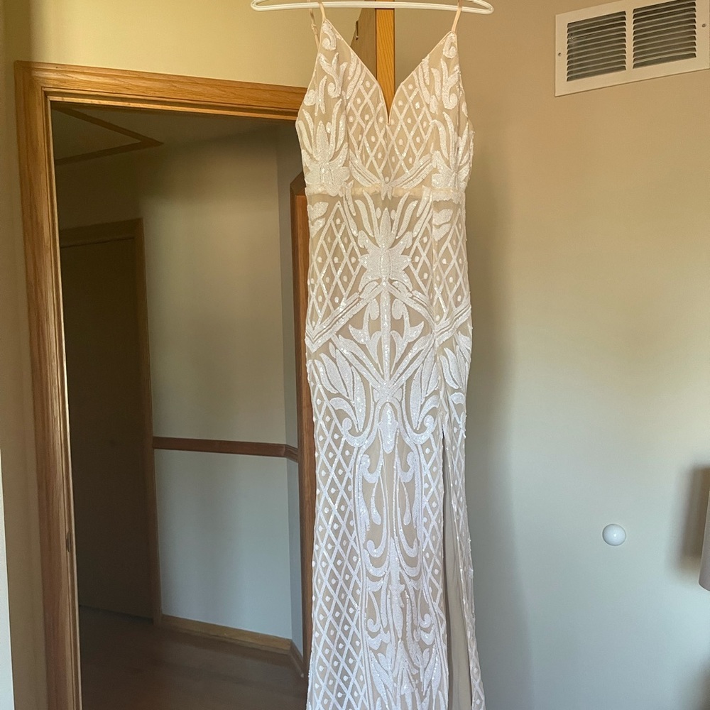 Lulus Weddings White Sequin Dress